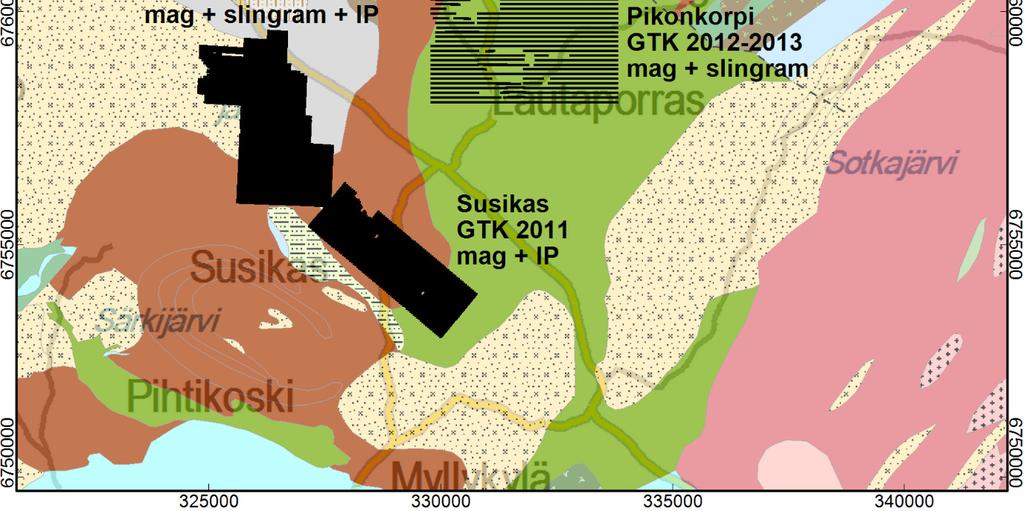 Patakankaan alueella suoritettujen