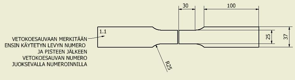 45 Liite 1. merkintäohje 2 (2) Vetokoesauvan merkintä Vetokoesauvaan merkitään tiedot käytetystä aihiosta ja perään lisätään piste jonka jälkeen juokseva numero vetokoesauvalle.