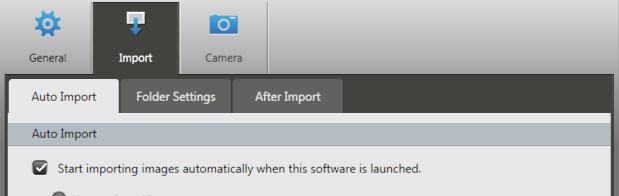 Kuvien tuominen automaattisesti CameraWindow-ohjelmaa käynnistettäessä Määritä CameraWindow-ohjelmisto tuomaan kuvat automaattisesti, kun ohjelma