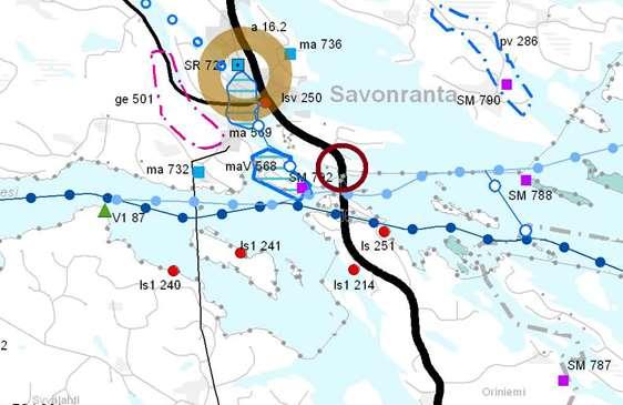 3 Ote Etelä-Savon maakuntakaavasta Savonrannan kirkonkylän