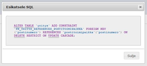 Tästä huomataan, ettei phpmyadmin-sovellus välttämättä ole nopeampi tapa hallita