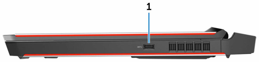 Kytke kuulokkeet tai kuuloke- ja mikrofoniyhdistelmä. Oikea 1 USB 3.