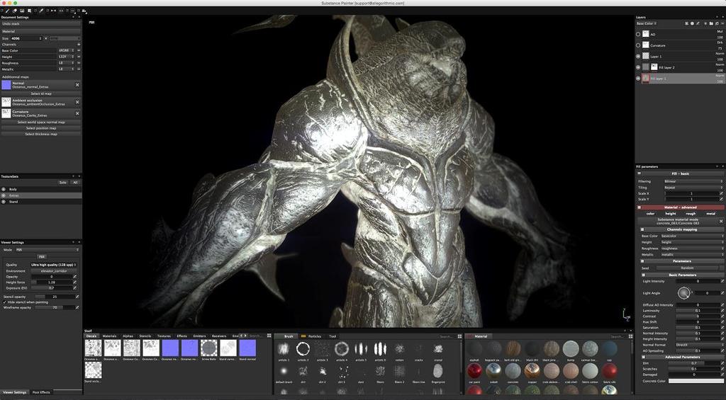 38 8.3.2 Substance Painter Substance Painter on Allegorithmicin 3D-maalausohjelma.