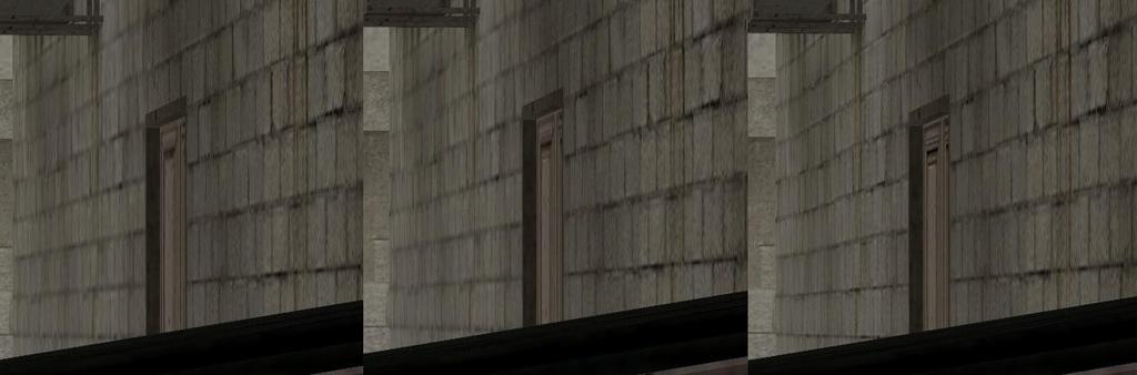 yksittäiset tiilet erottuvat trilineaarisen ja anisotrooppisen suodatuksen yhteiskäytössä parhaiten. 20 Unity 3D:ssä tekstuurien suodatukset asetetaan Texture Inspectorissa.