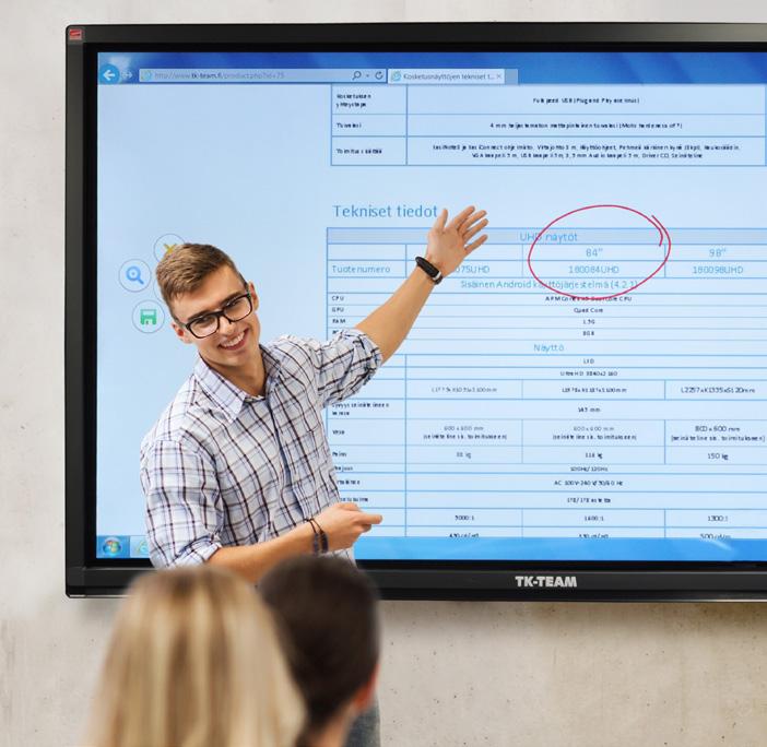 KOSKETUSNÄYTÖT LED-KOSKETUSNÄYTÖT TK-Team LED monikosketusnäyttö on ideaali ratkaisu kokous-, koulutus- ja luokkatiloihin.