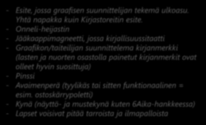 - Esite, jossa graafisen