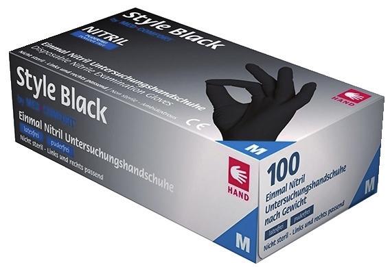 MED-COMFORT STYLE BLACK NITRIILI TUTKIMUSKÄSINE musta Tehdaspuhdas
