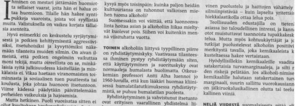 Sosiaaliluokkien välillä ei suuria eroja alkoholinkäyttömäärissä, mutta ongelmat kasaantuvat