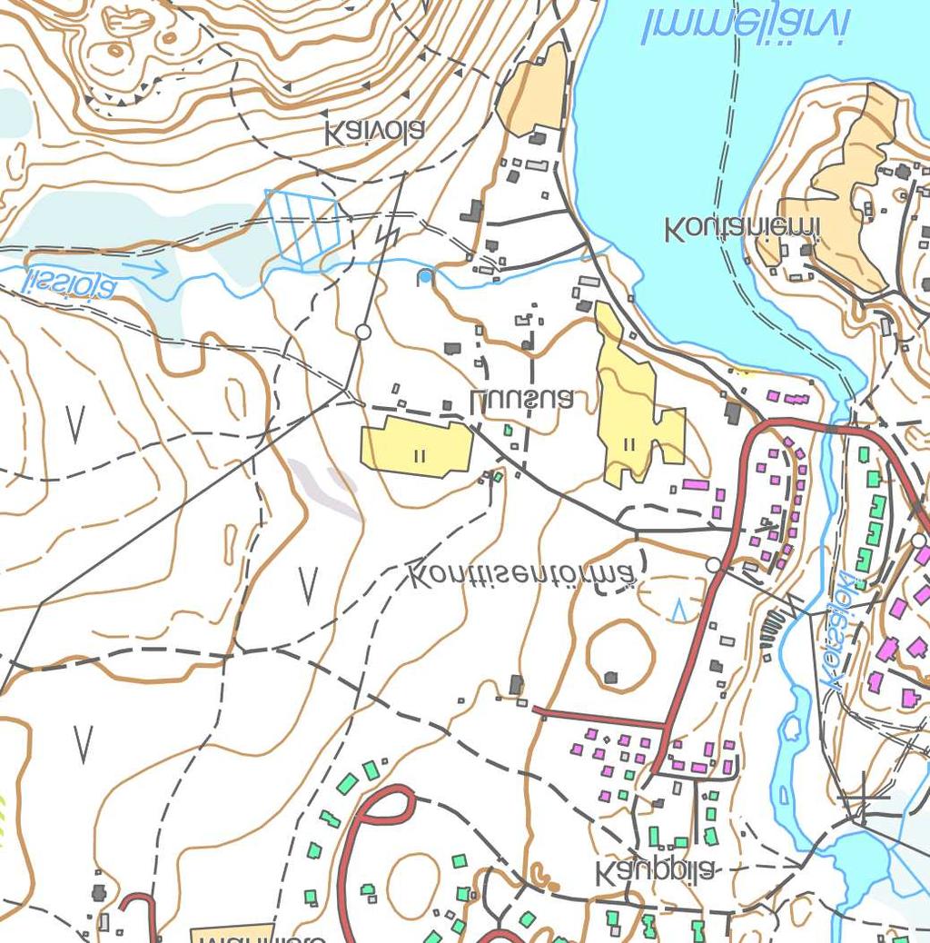 LIITE 1 IMMELJÄRVEN POHJOISPUOLEN ASEMAKAAVA ARVOKKAAT LUONTOKOHTEET MERKINTÖJEN SELITYS: selvitysalueen rajaus lähde (vesil., metsäl.