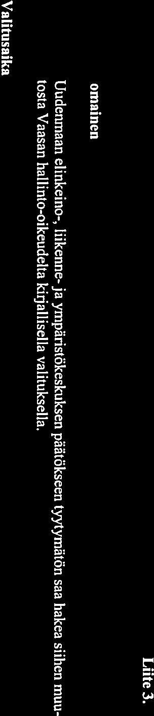 kirjallisella valituksella. Valitus on toimitettava Vaasan hallinto-oikeuteen viimeistään kolmantenakymmenentenä (30) päivänä päätöksen antamispäivästä, sitä päivää lukuun ottamatta.