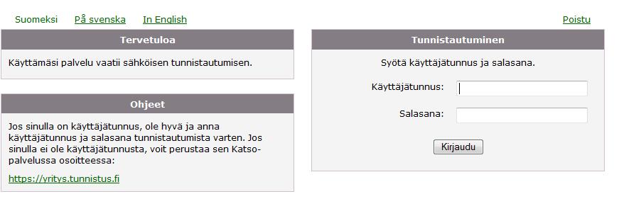 59(81) tuontitullaus. AHA Logisticsilla tuontitullauksen tunnistautumiseen käytetään Katso-tunnuksia.