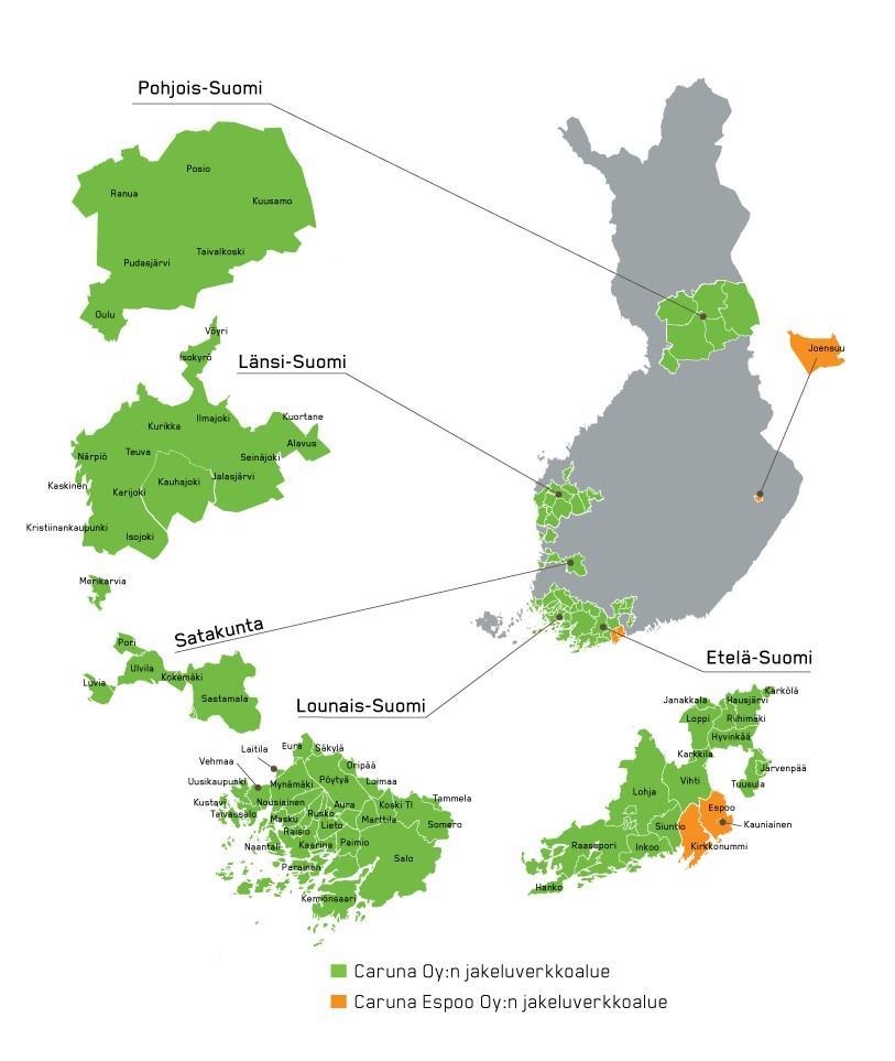 2 2 Caruna Caruna on Suomen suurin sähkönsiirtoon liiketoimintansa perustava yritys.