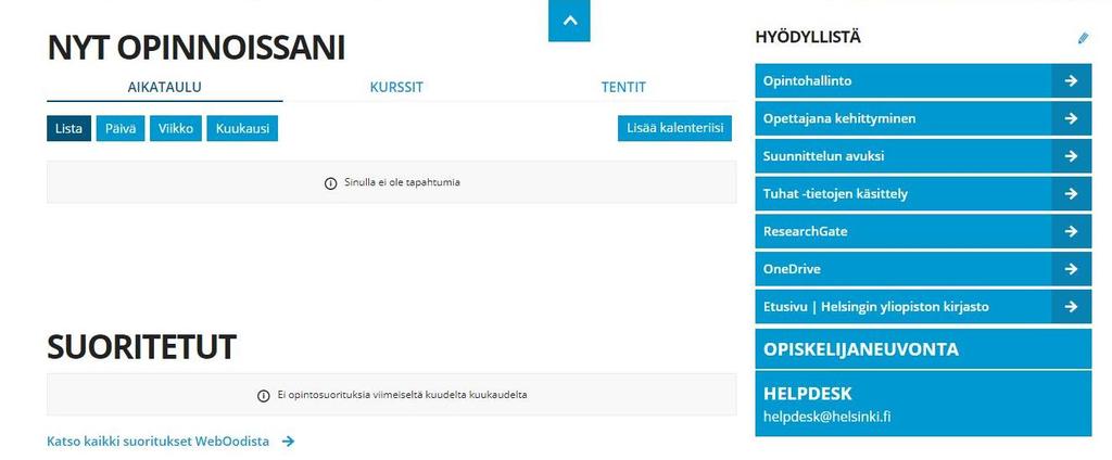 Hae opetusta sivulla voit etsiä sinua kiinnostavia kursseja.