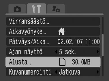 Muistikorttien alustaminen Uusi muistikortti tai kortti, jolta haluat poistaa kaikki kuvat ja muut tiedot, on aina alustettava.