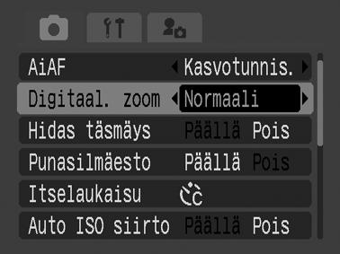 Digitaalisen zoomauksen/digitaalisen telejatkeen käyttö Voit ottaa zoomattuja kuvia käyttämällä yhtä aikaa digitaalista ja optista zoomausta.