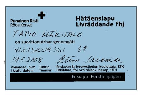 antamasta pätevyydestä Voidaan toimittaa sähköisesti esimerkiksi asentajan