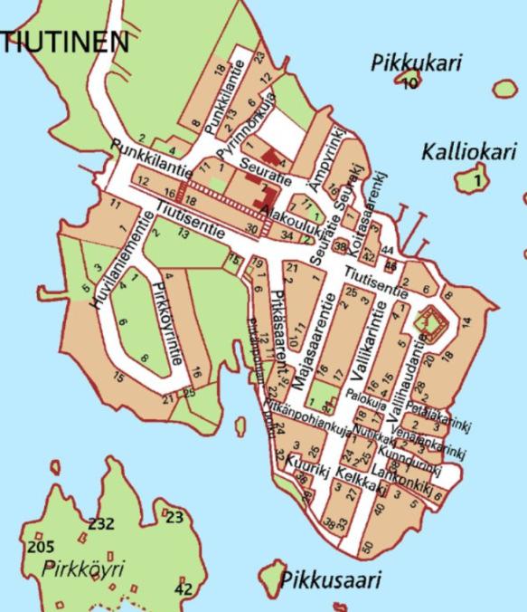 Tiutisenkoulu Laajuus: 331 + 522 hum2 Kunto: kohtalainen / välttävä Koulu toiminta loppunut 2016 kaavamuutos