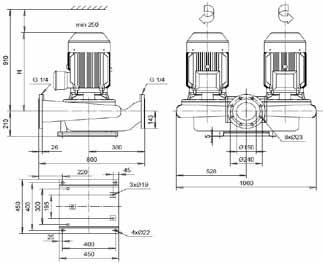 AT-/ Hz Motor -V(-V) KH- G F KZ- G F KZ- G F P N [kw] I N [A] [kg] H [mm], (,), (,), (9), (,) (),9 (,) Hz r/min DN One unit running Hz r/min