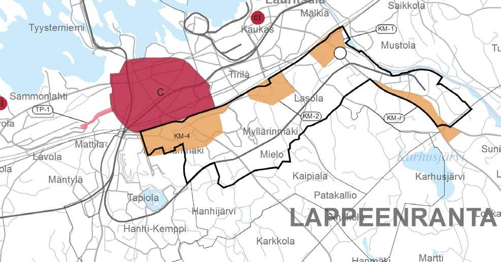 Lappeenrannan keskustaajaman osayleiskaava 2030, Eteläinen osa-alue, vaihe 1 17(36) 5.3 Etelä-Karjalan 1. vaihemaakuntakaavatyö ja sen aikataulu Etelä-Karjalan maakuntavaltuusto hyväksyi 24.2.2014 1.