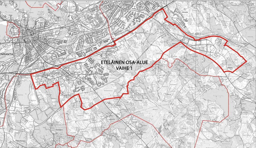 6(36) Lappeenrannan keskustaajaman osayleiskaava 2030, Eteläinen osa-alue vaihe 1 2 ETELÄINEN OSA-ALUE, VAIHE 1 Lappeenrannan keskustaajaman Eteläisen osa-alueen osayleiskaavatyön aloittamisesta