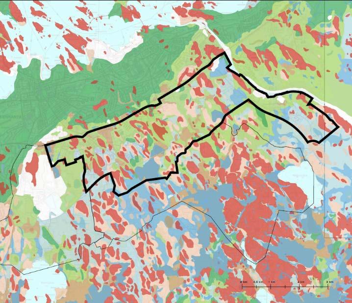 Lappeenrannan keskustaajaman osayleiskaava 2030, Eteläinen osa-alue, vaihe 1 9(36) 4 ETELÄISEN OSA-ALUEEN NYKYTILA 4.1 Luonnonolot Selvitysalue sijoittuu I Salpausselän reunamuodostuman eteläpuolelle.
