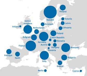 ECDC lukuina ECDC:n henkilöstön koostumus kansalaisuuden mukaan Ruotsi 51 Ranska 30 Saksa 24 Italia 20 Yhdistynyt kuningaskunta 17 Romania 17 Belgia 10 Bulgaria 10 Suomi 10 Puola 10 Portugali 9