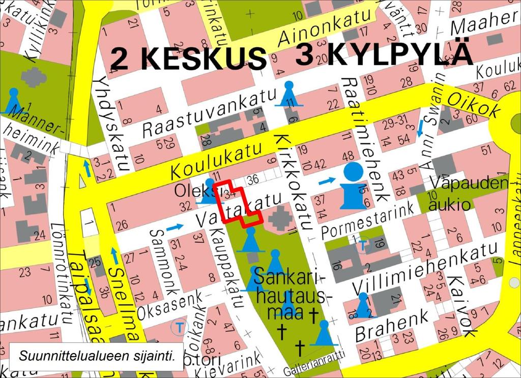 3/41 Citykortteli, tontit 1 ja 28, asemakaavamuutos ja tonttijako 15.10.2014, korj. 16.10.2014 1.2 Kaava-alueen sijainti Asemakaavamuutos koskee ns.