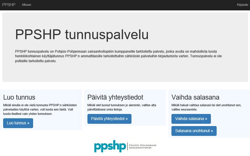 3 (9) 4. Tunnuksen luominen Mikäli sinulla on jo etunimi.sukuni@ext-ppshp.fi muotoa oleva tunnus, voit siirtyä kohtaan Kirjautuminen Emmi-sovellukseen.