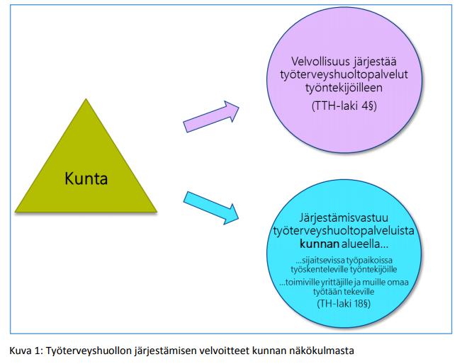 Työterveyshuoltoa koskevat säädökset (nykytila) Lähde: THL työterveyshuollon tietopohja Terveydenhuoltolain 18 mukaan kunnan on järjestettävä alueellaan sijaitsevissa työpaikoissa työskenteleville