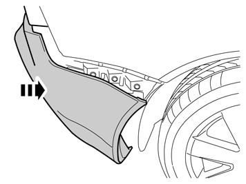 Lähde kuvassa ylinnä olevasta merkinnästä (2). Kummankin kulman säde on 30 mm. IMG-219361 18 Kiinnitä puskurinkuori takaisin koriin.