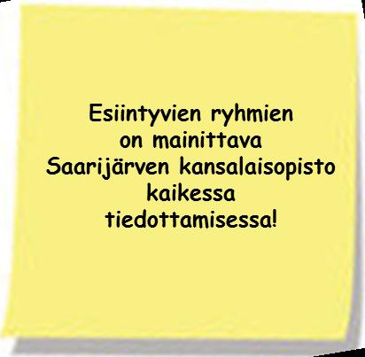 Saarijärven kansalaisopisto Tuntiopettajan opas 2017-2018 4(10) Kansalaisopistolla on sopimus vain Edenredin (setelin arvo 5 ) ja Smartumin kanssa (4 /5 ).