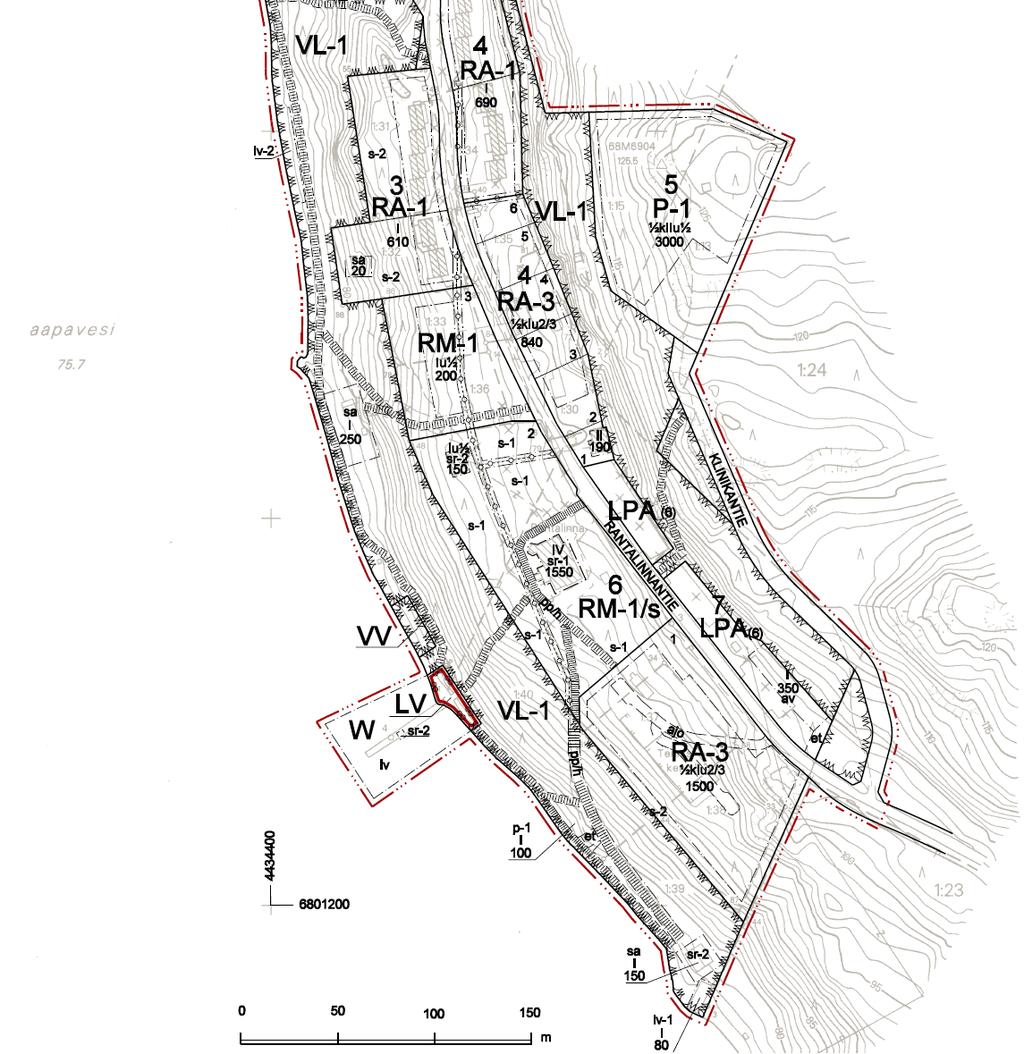 2 (9) Ranta-asemakaavan muutos koskee Rantalinnan ranta-asemakaavan korttelia 5 sekä korttelin 6 tontteja 1 ja 2. Kuva 2. Ote Rantalinnan ranta-asemakaavan ajantasakaavan eteläosasta (Pöyry.