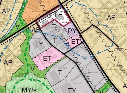 Tarkistetun osayleiskaavan mukaan kaava-alueelle on osoitettu merkinnät ET (yhdyskuntateknisen huollon alue), TY (teollisuusalue, jolla ympäristö asettaa toiminnan laadulle erityisiä