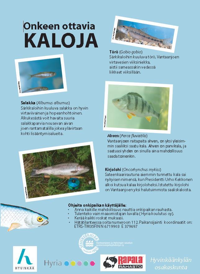 Luonnonsuojelu Vantaanjoen Natura 2000 alueen yleissuunnitelma valmistuu Laaditaan kalataloudellinen kunnostustarveselvitys vaelluskalojen elinolojen parantamiseksi Pienvesien säilyminen turvataan