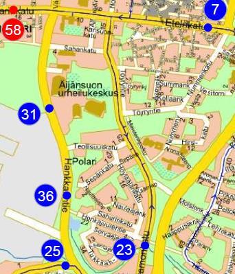 NYKYISET LIIKENNEMÄÄRÄT 7 640 Nortamonkadun keskivuorokausiliikennemäärä on noin 6 600 ajon./vrk ja Hankkarintien 8 400-9 600 ajon./vrk. Töyryntieltä ja Nummenkadulta ei ollut käytettävissä liikennemäärätietoja.