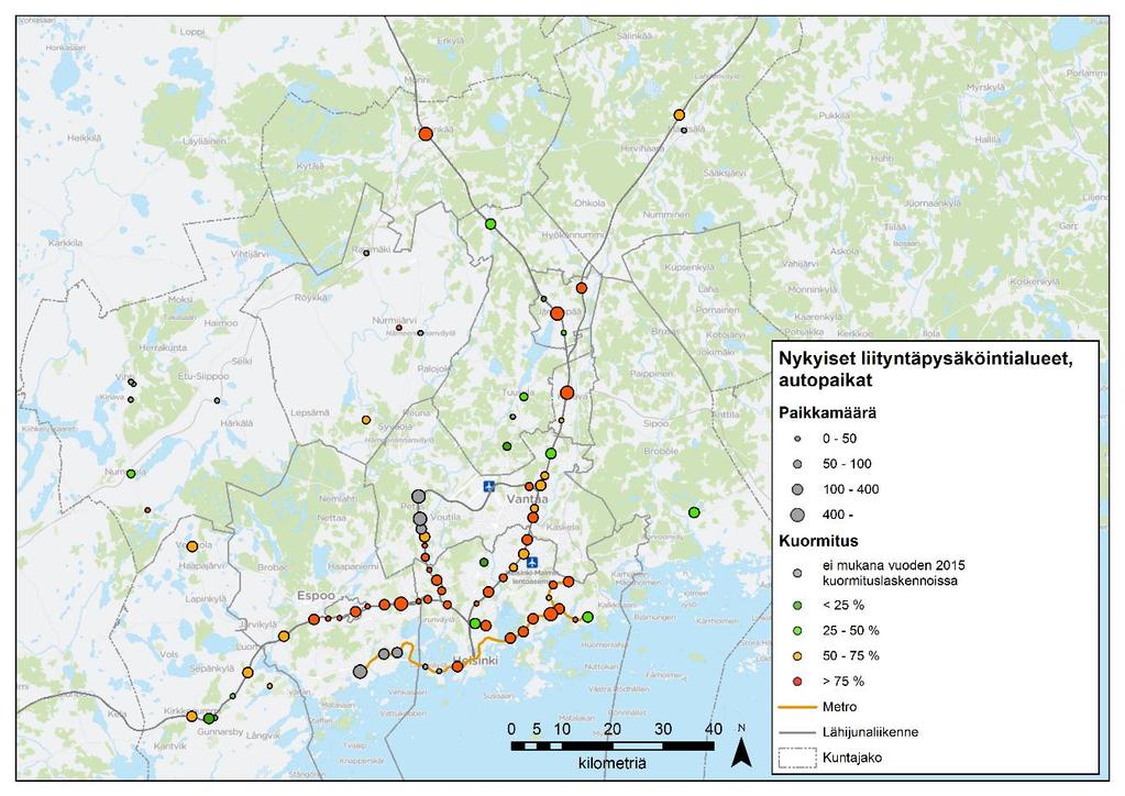 14 2 Liityntäpysäköinnin nykytilanne ja liityntäpysäköintistrategian toteutuminen 2.