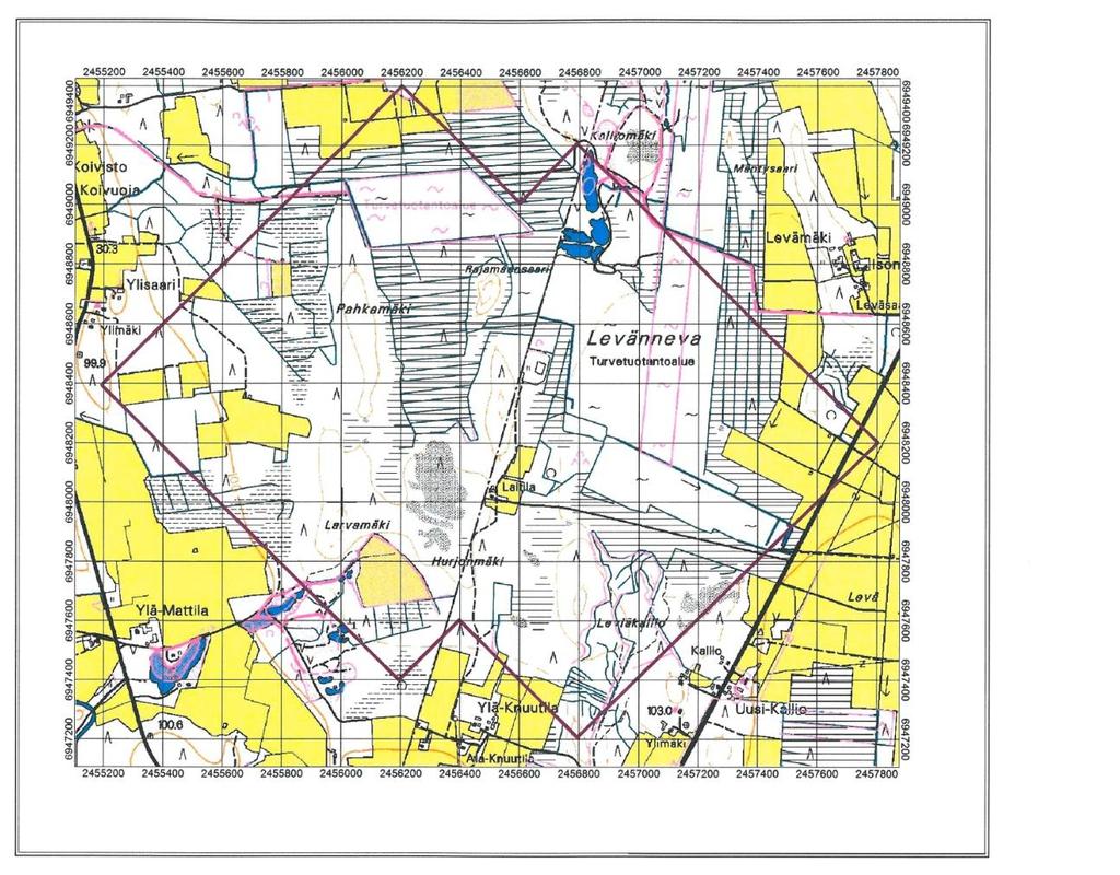 7 Pohjakartta MML ja Hallinnon tietotekniikkakeskus Kuva 5. Vuoden 2009 maastomittausalue. Figure 5. The 2009 survey area. Taulukko 2.