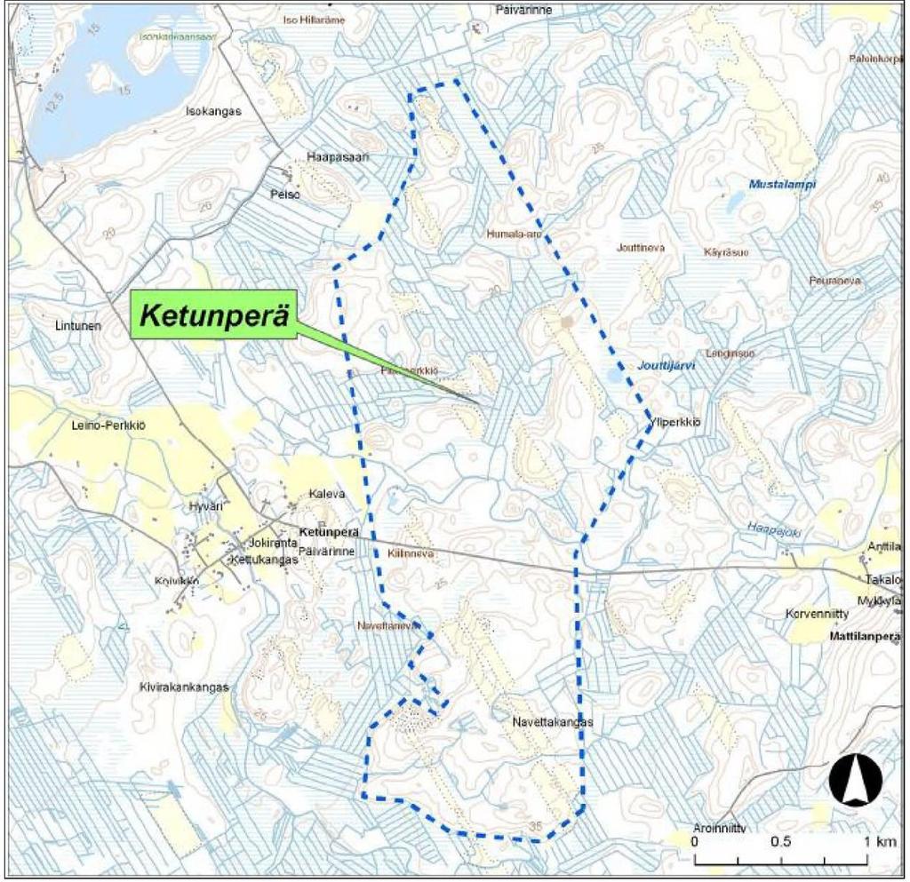 KETUNPERÄ Pinta-ala 4,9 km2 Kaavan laadinnassa aikataulu on sidoksissa YVA -menettelyn etenemiseen