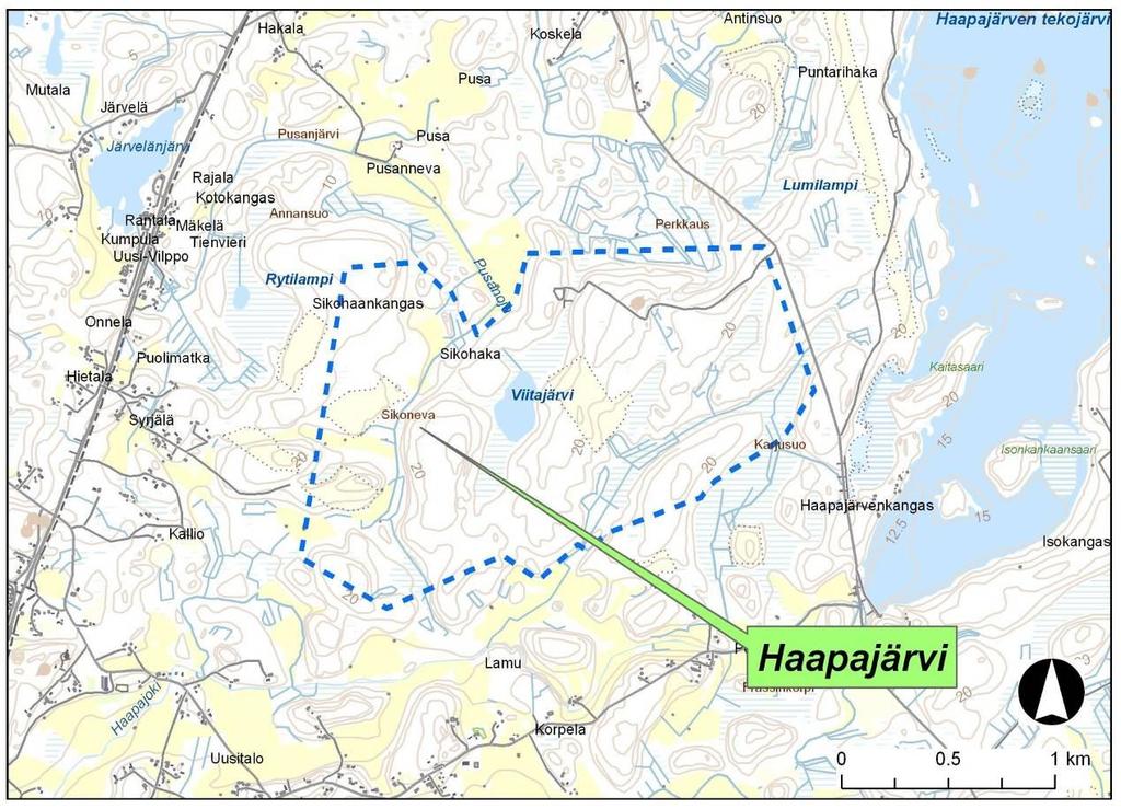 HAAPAJÄRVI Pinta-ala 2,9 km2 Kaavan laadinnassa aikataulu on sidoksissa YVA -menettelyn etenemiseen