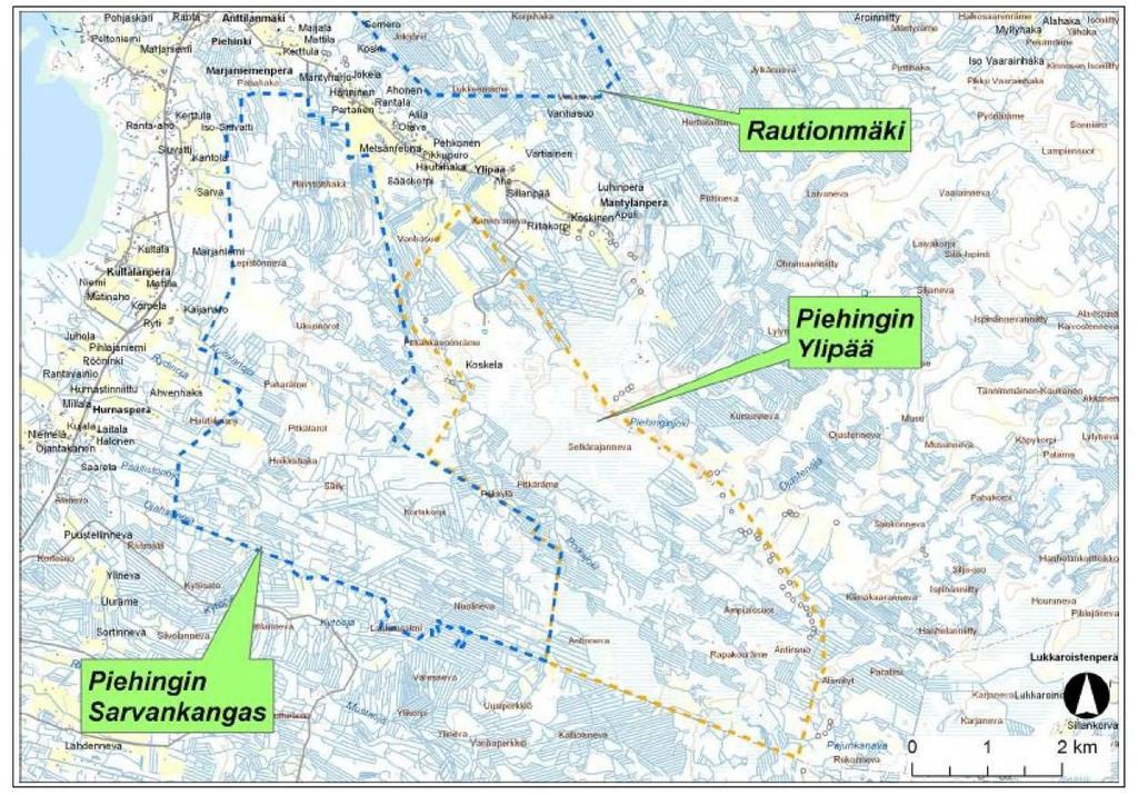 YLIPÄÄ Pinta-ala 16,9 km2 Kaavan laadinnassa aikataulu on sidoksissa YVA -menettelyn etenemiseen