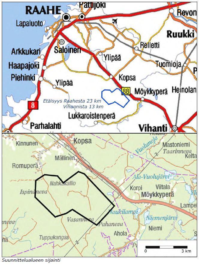 KOPSAN TUULIVOIMAPUISTON OSAYLEISKAAVA Kaavoitusaloite KH 20.4.2009 Kanteleen Voima Oy (Puhuri Oy) Vireille tulo / Osallistumis- ja arviointisuunnitelma MST 29.10.2009 YVA -päätös 4.5.