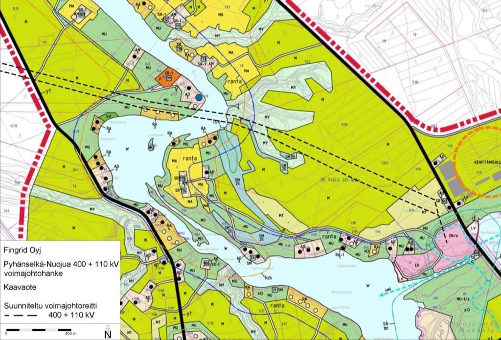 Ympäristövaikutusten arviointiohjelma 45 Nuojuan voimala-alueella kyläkuvallisesti arvokkaan alueen sk 101 aluerajaus.