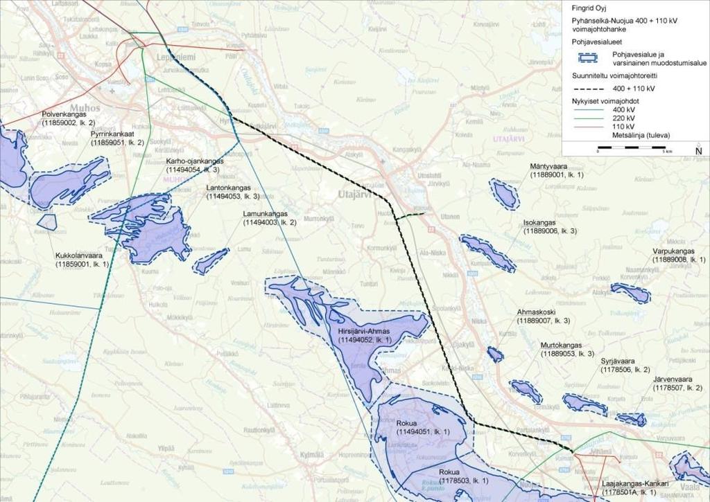 76 Ympäristövaikutusten arviointiohjelma Geologian tutkimuskeskuksen (2017c) mittakaavaan 1:1 000 000 suunniteltu ennakkotulkintakartta on koostettu hyödyntämällä paikkatieto-ohjelmiston