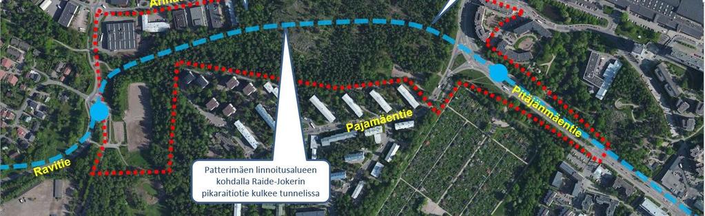 Patterimäen alueelle suunnitellaan asemakaavan muutosta tulevaa Raide-Jokerin pikaraitiotietä varten.