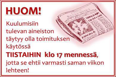 Lapsikuorot to 11.5. klo 11 Yppärissä ja klo 12.15 Parhalahdella. Haravointitalkoot vanhalla hautausmaalla ja laajennuksella to 11.5. ja uudella hautausmaalla (Ilomäessä) ke 17.5. Kahvit molempina päivinä klo 12 alkaen.