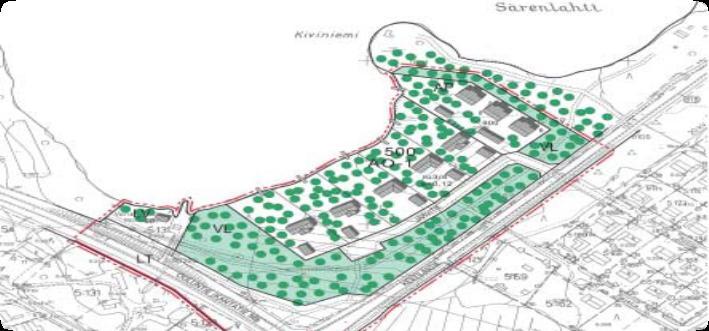 Alueen tontit ovat kaikki omarantaisia rajoittuen Pyhännänjärveen. Tonttien koot ovat 1200-2300 m 2.