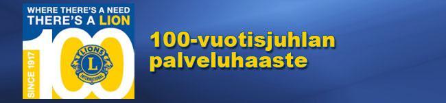 100-vuotisjuhlan palveluhaaste kannustaa lioneita kaikkialla maailmassa palvelemaan yhteensä 100 miljoonaa ihmistä ajalla 1.7.2014-30.6.