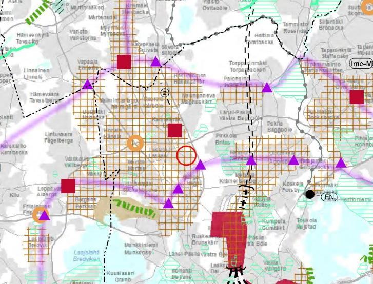 10.2014 vahvistamassa Uudenmaan 2. vaihemaakuntakaavassa suunnittelualue on tiivistettävää aluetta.