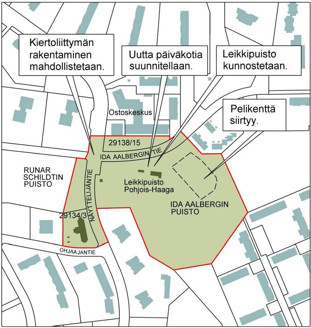 1 (5) Ksv:n hankenro 0740_43 HEL 2015-013800 19.1.2016 Oas 1230-00/16 IDA AALBERGIN PUISTON LÄNSIOSAN ASEMAKAAVAN MUUTOS OSALLISTUMIS- JA ARVIOINTISUUNNITELMA Suunnittelun tavoitteet ja alue Ida