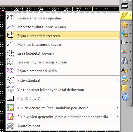 Pohjakuvan I/O-kortti symbolin täyttö Lisäksi I/O-kortin symbolin ympärille piirretään I/O-kehikko Laiterajaus -työkalulla (kuvassa 25).